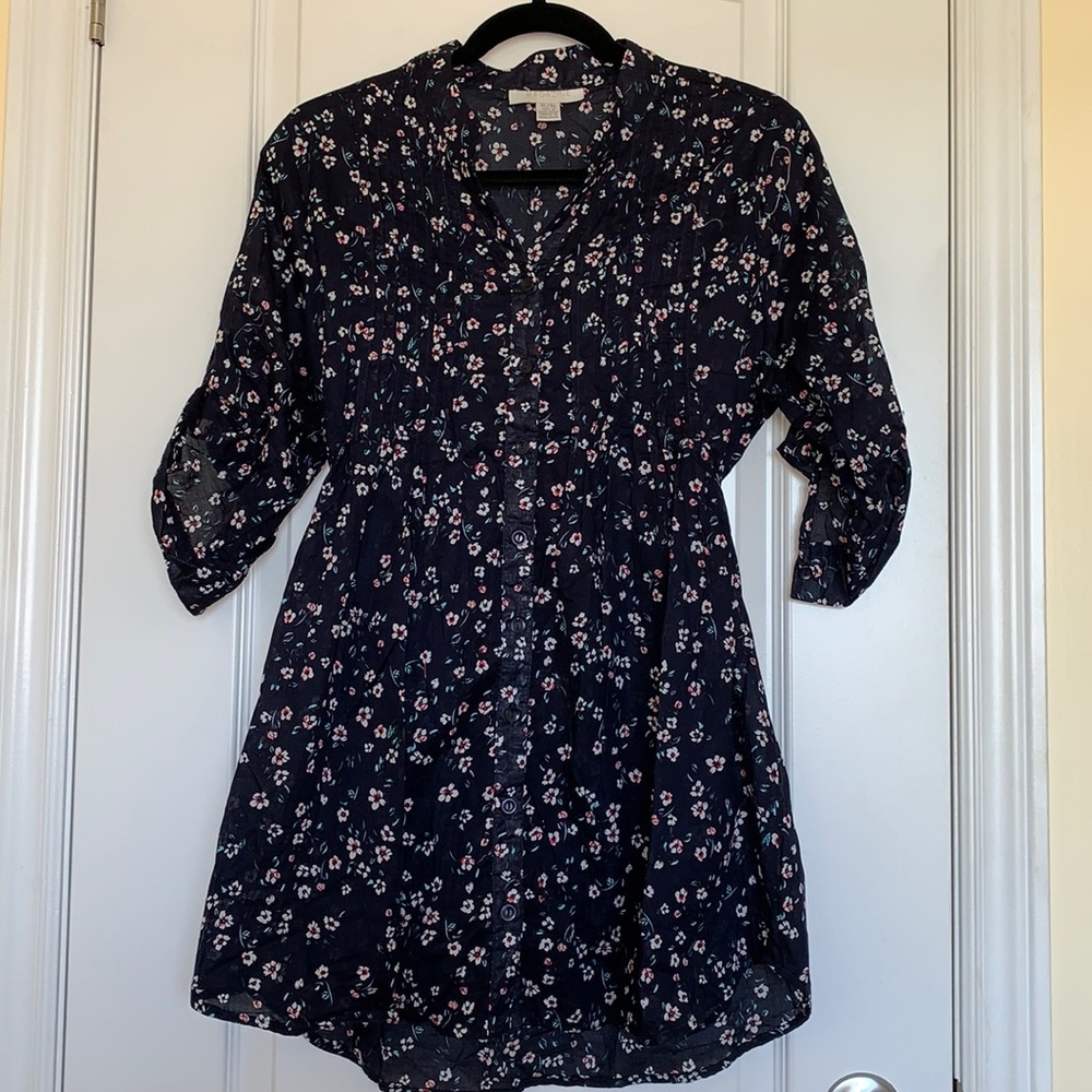 MAGAZINE BLUE FLORAL LONG TOP SIZE XL
